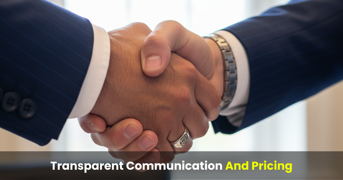 transparent communication and pricing